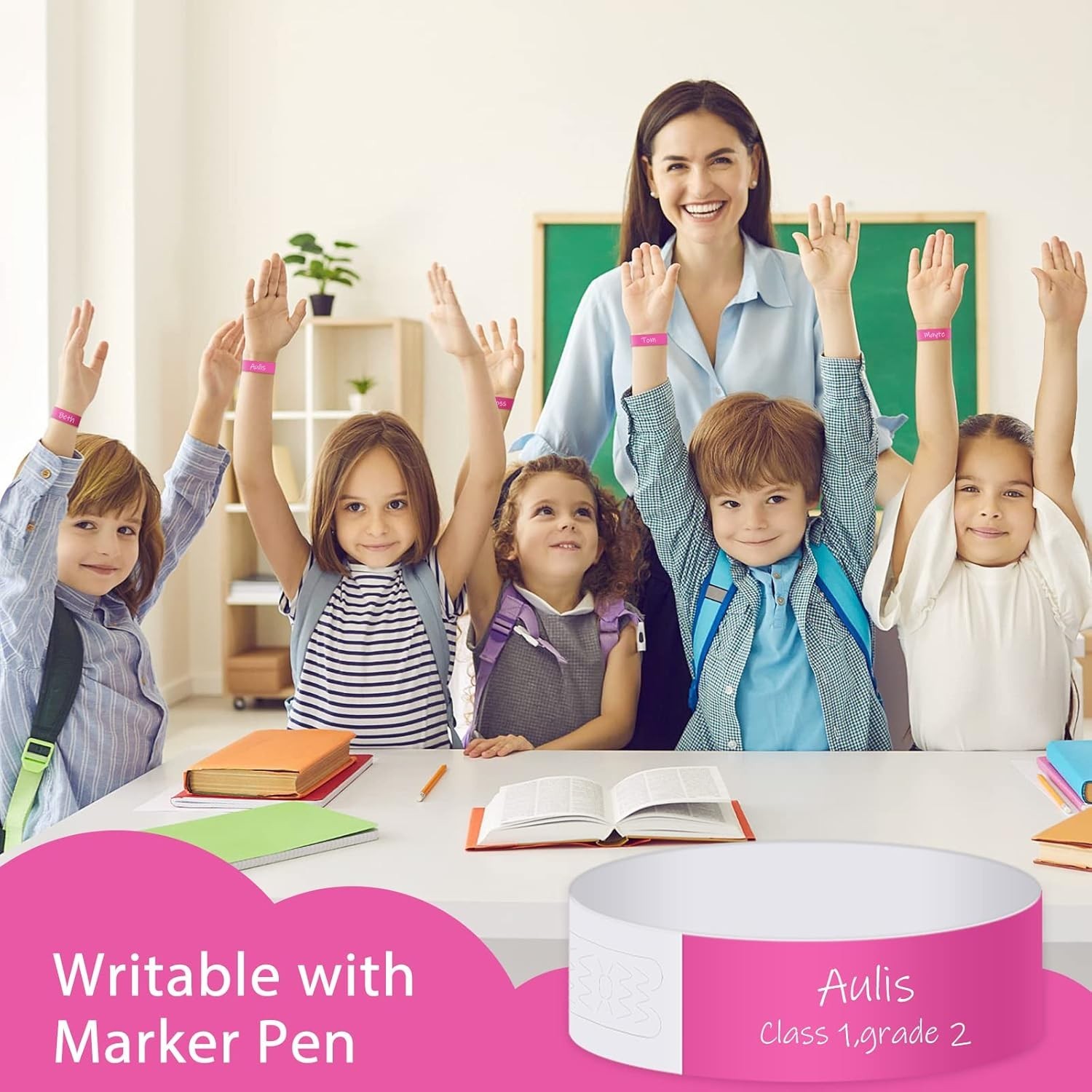 Paper Wristbands for Events 200 pcs Pink Party Wrist Bands Event Bracelets Ar...