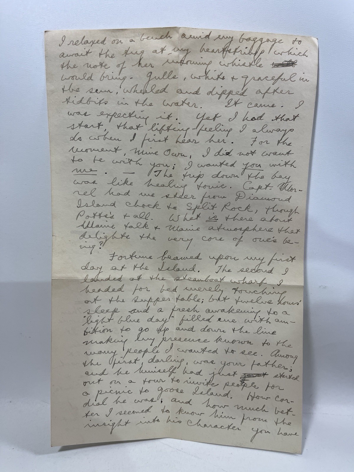 1920s Handwritten Love Letter – Steamship Romance Paris Venice Maine