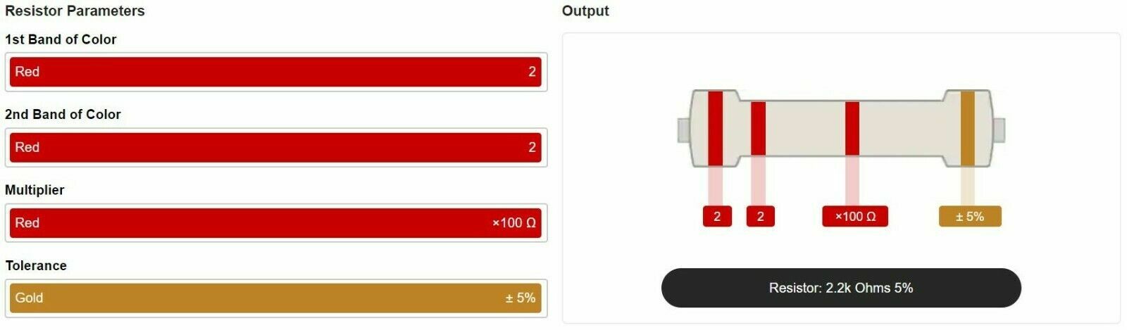 20 Pack - 2.2K 2200 Ohm Ω Resistor 5% Tolerance 1/4W 1/4 Watt Carbon Film PK