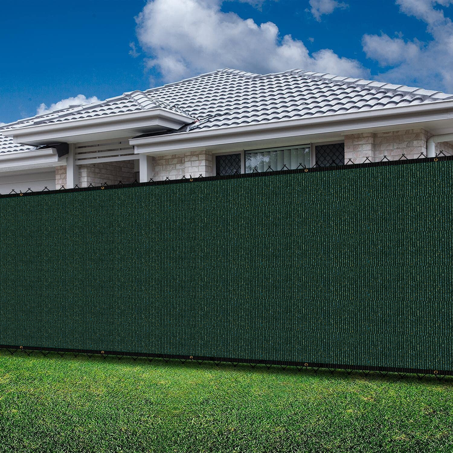 4' 5' 6' 8' tall Fence Privacy Screen Shade Cover Windscreen Mesh Garden-Green