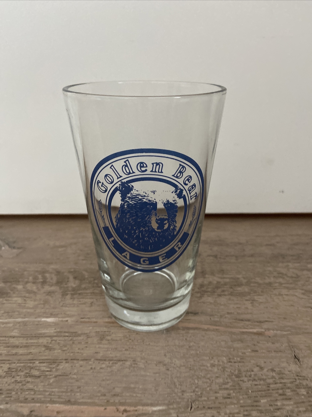 Vintage Golden Bear Lager Beer Pint Glass Golden Pacific Brewing Berkley CA