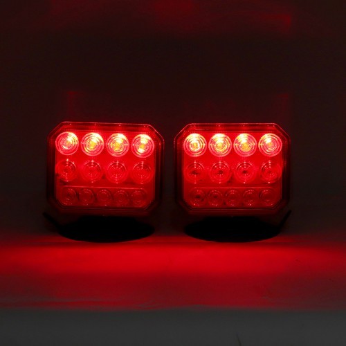 2X Wireless Trailer Lights Magnetic LED Tow Light Turn Signal Brake Reverse Stop