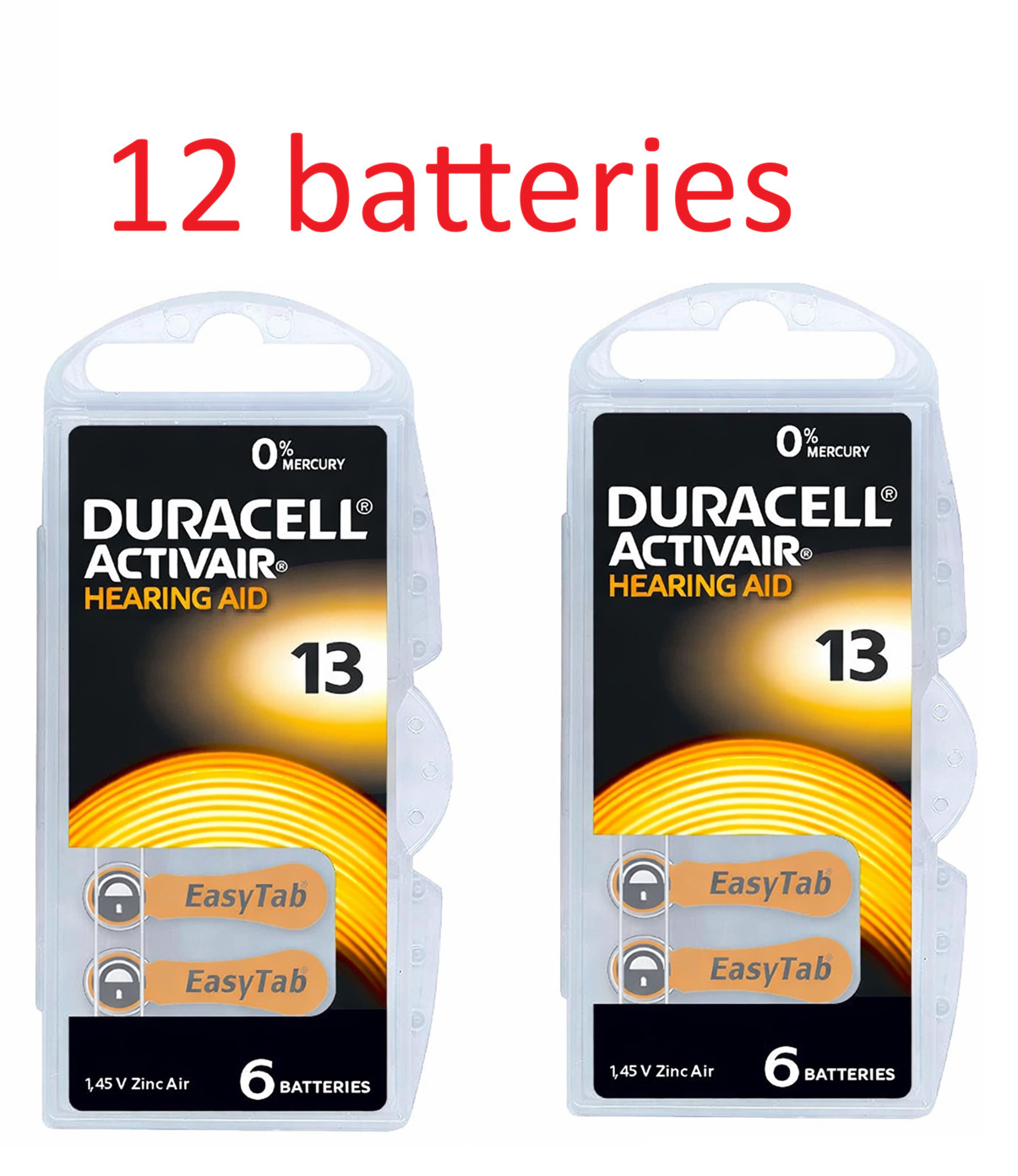Duracell Activair Hearing Aid Batteries Size 13 New Fresh Exp-9-2029