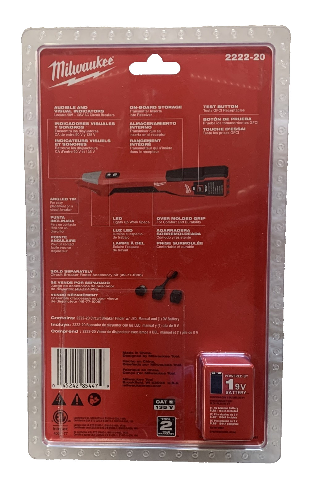 New Milwaukee 2222-20 Circuit Breaker Finder w/ LED