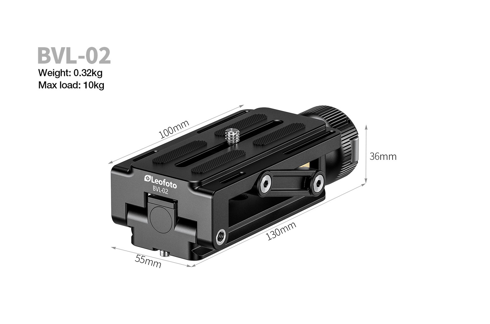 Leofoto BVL-02 Tilt Adapter with Crank Handle-Arca Compatible