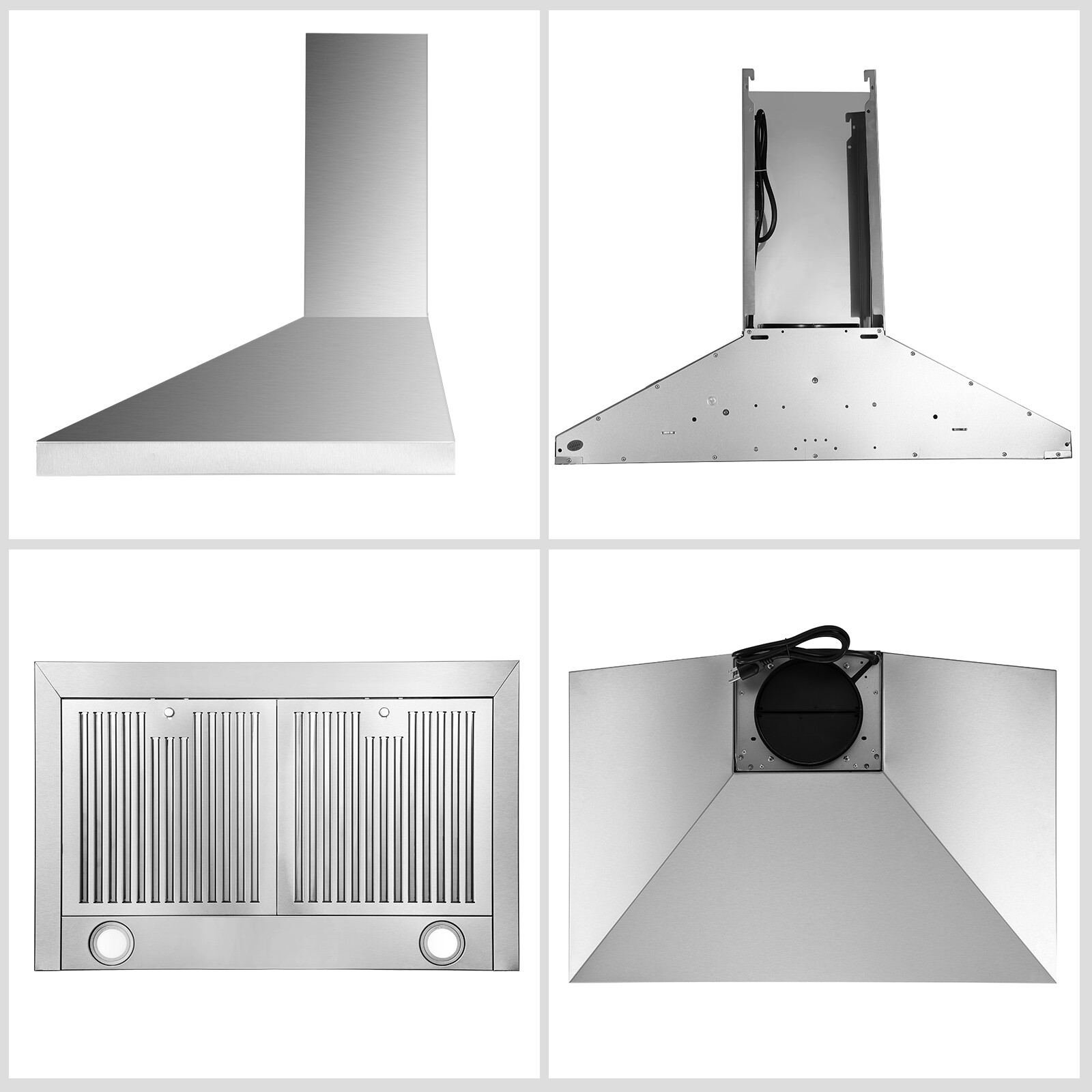 30 Inch Wall Mount Kitchen Hood 450 CFM Range Hood Stove Vented Hood Exhaust Fan