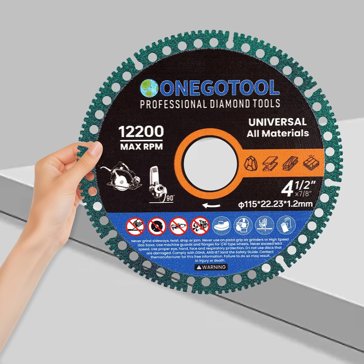 4-1/2 Inch Indestructible Cutting Discs for Angle Grinder 7/8" Blades Cut off Wh