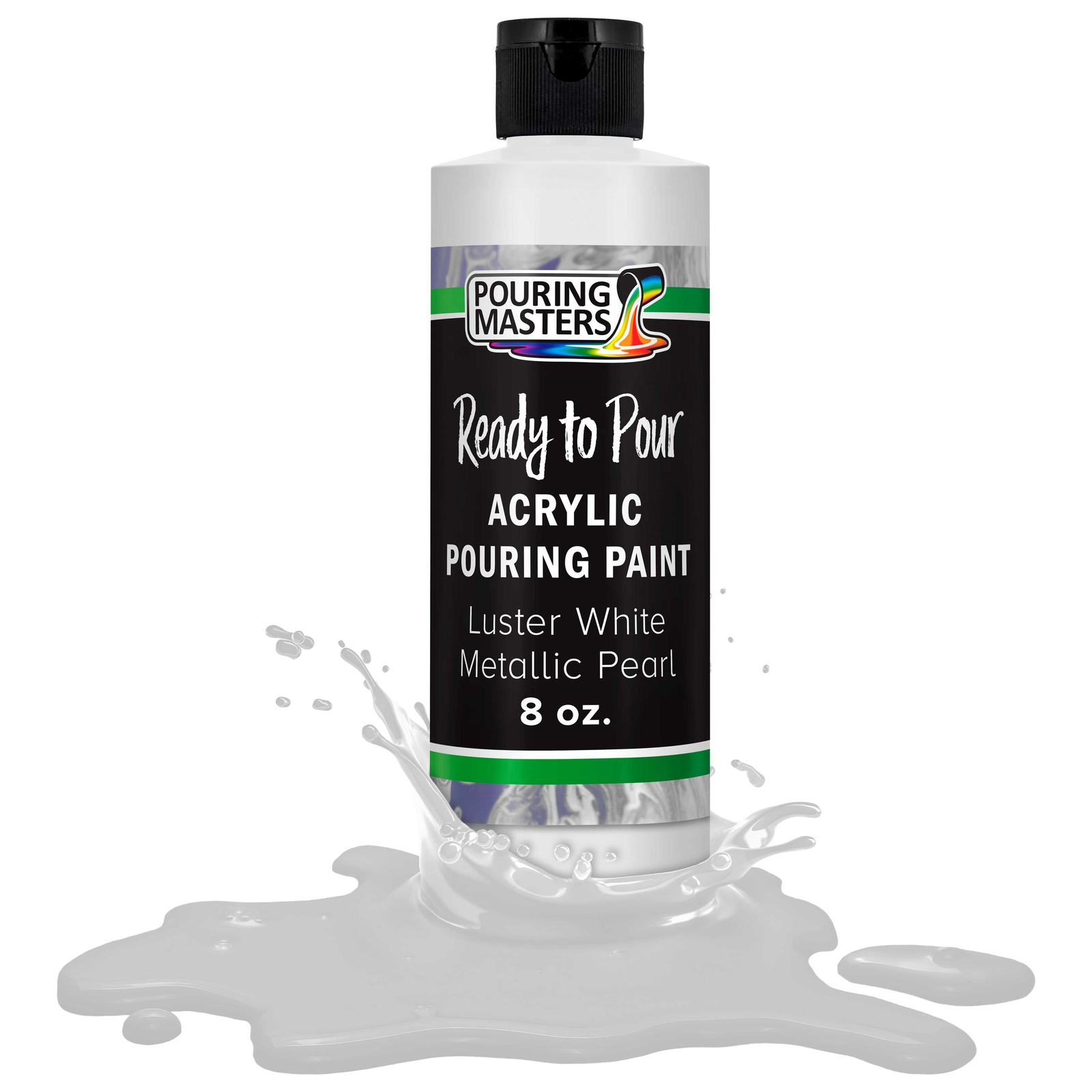 Pouring Masters Luster White Metallic Pearl 8-Ounce Acrylic Pouring Paint