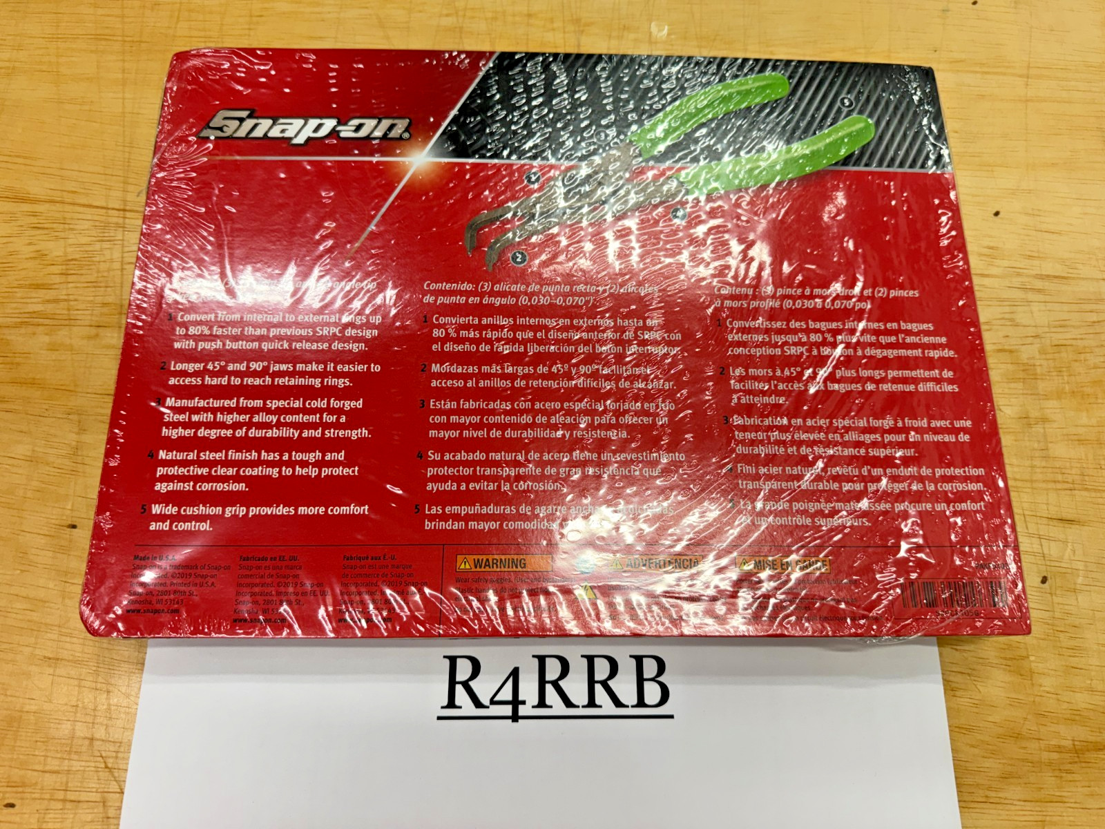 Snap-on Tools USA NEW GREEN 5pc Quick Release Snap Ring Pliers Set SRPCR105G