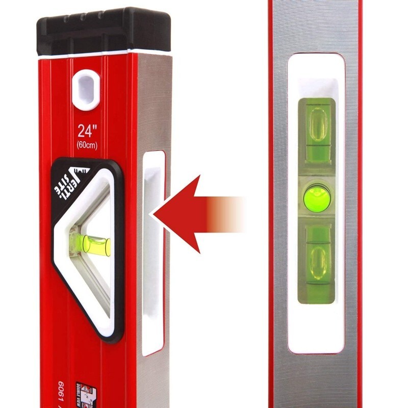 Goldblatt 3PCS Torpedo Level Set 9" 24" 48" Spirit Level Included Aluminum Alloy