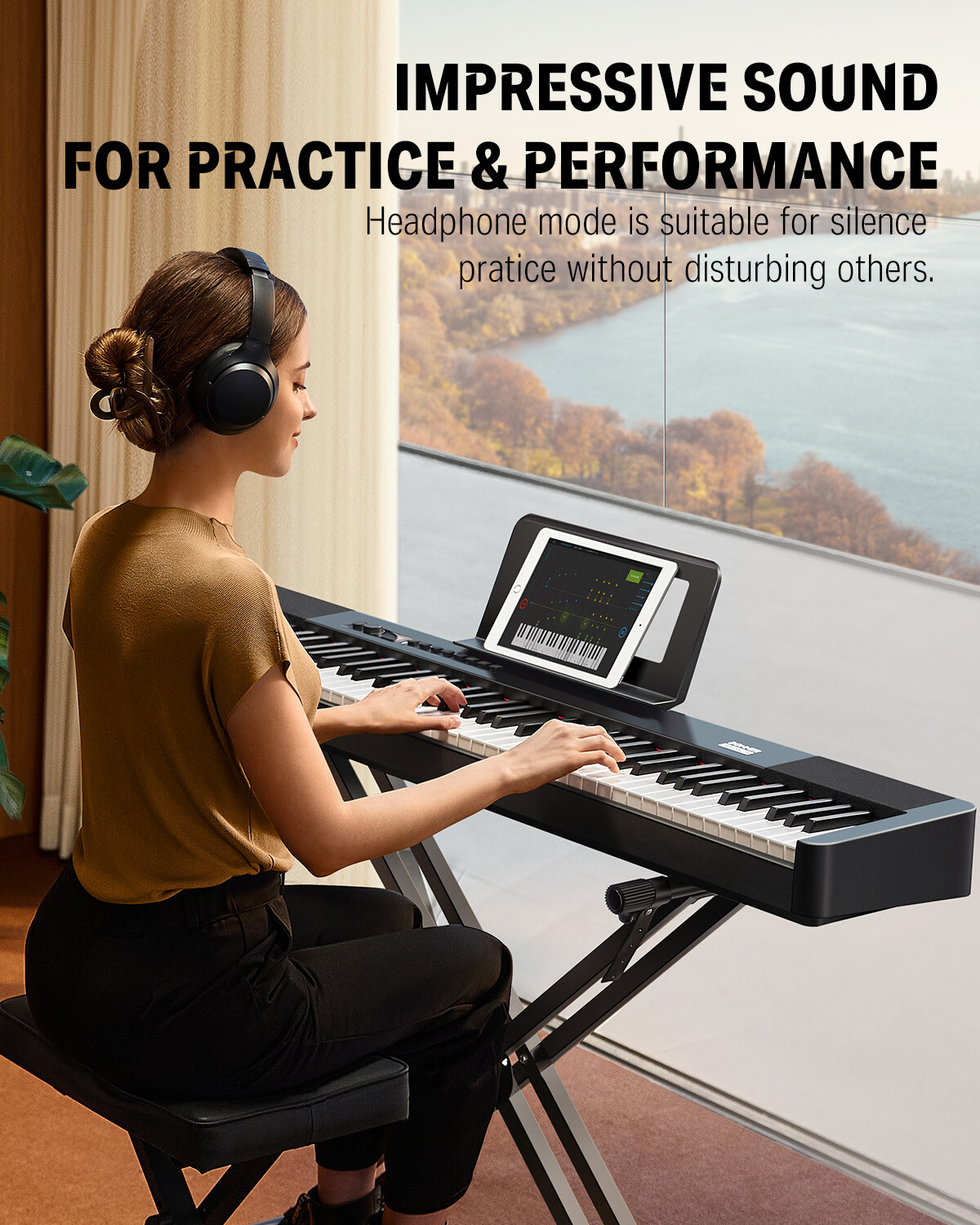 Donner DEP-20 Lite Digital Piano Keyboard with Stand and Pedal