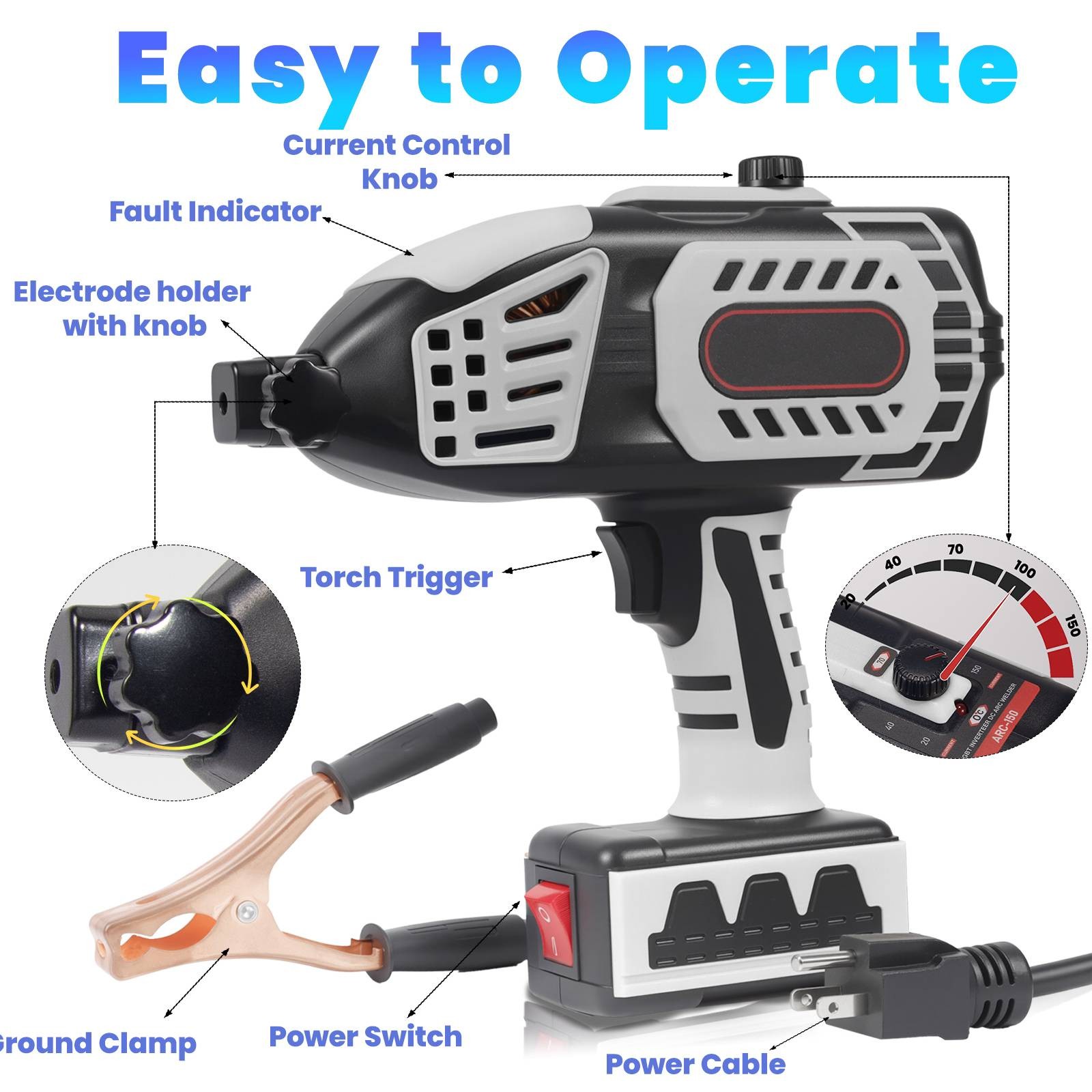 Portable 110V ARC Welder IGBT Inverter Welder Kit Handheld Stick Welding Machine