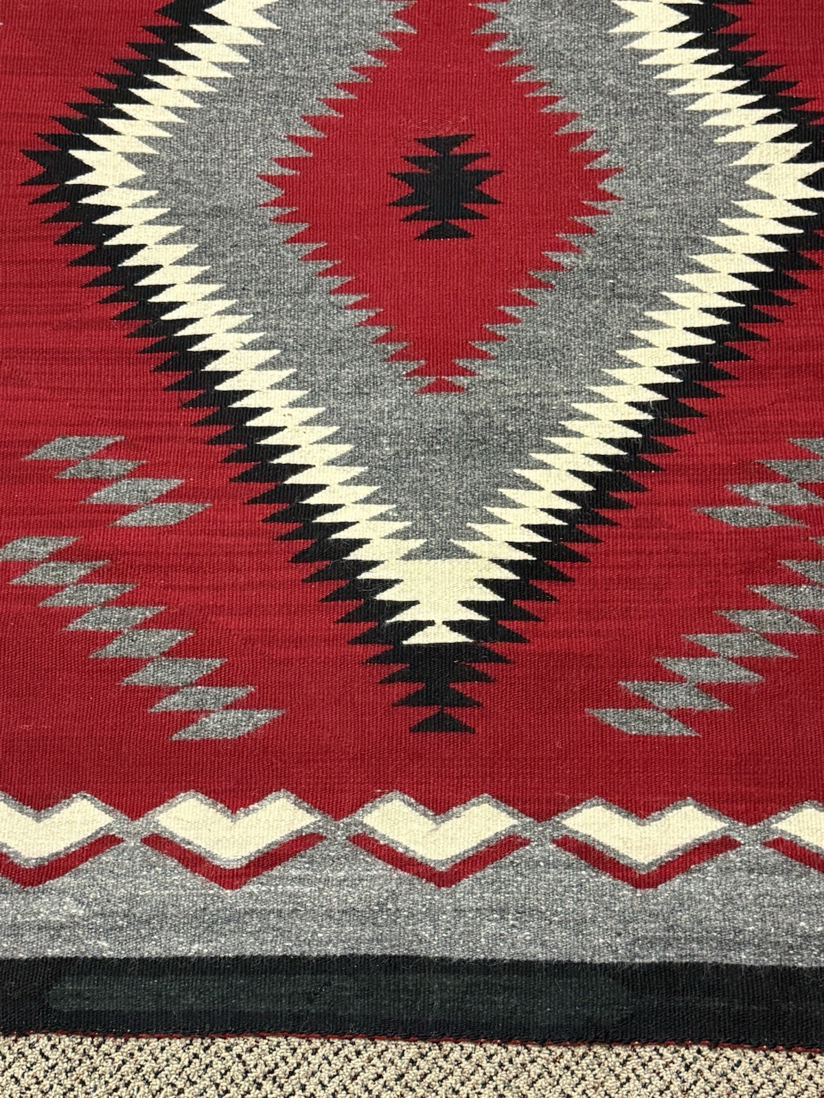 Large Near Mint Red Ganado Navajo Rug 75" x 45" #759