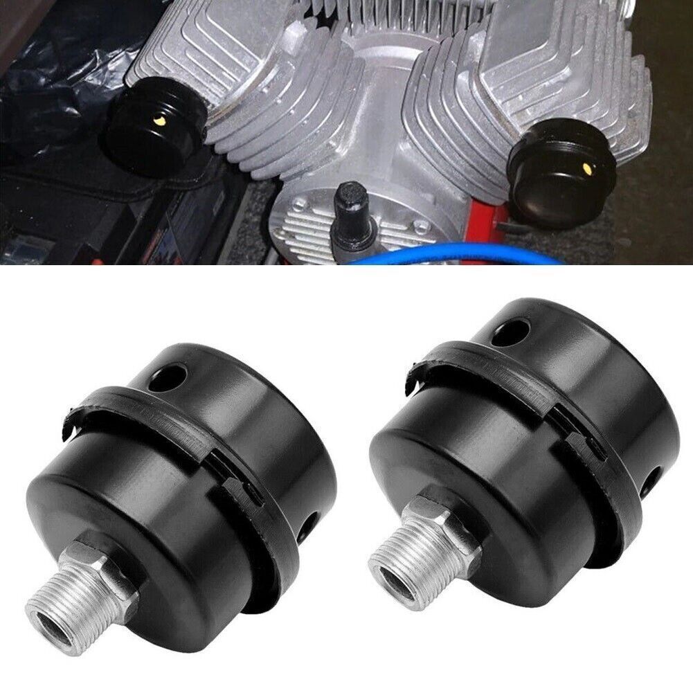2Pcs 20mm 1/2'' Thread Metal Air Compressor Intake Filter Noise Muffler Silencer