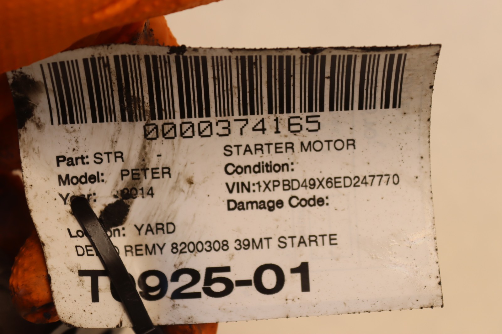 2013-2017 PETERBILT 579 CUMMINS ISX15 ENGINE STARTER MOTOR DELCO REMY 39MT OEM