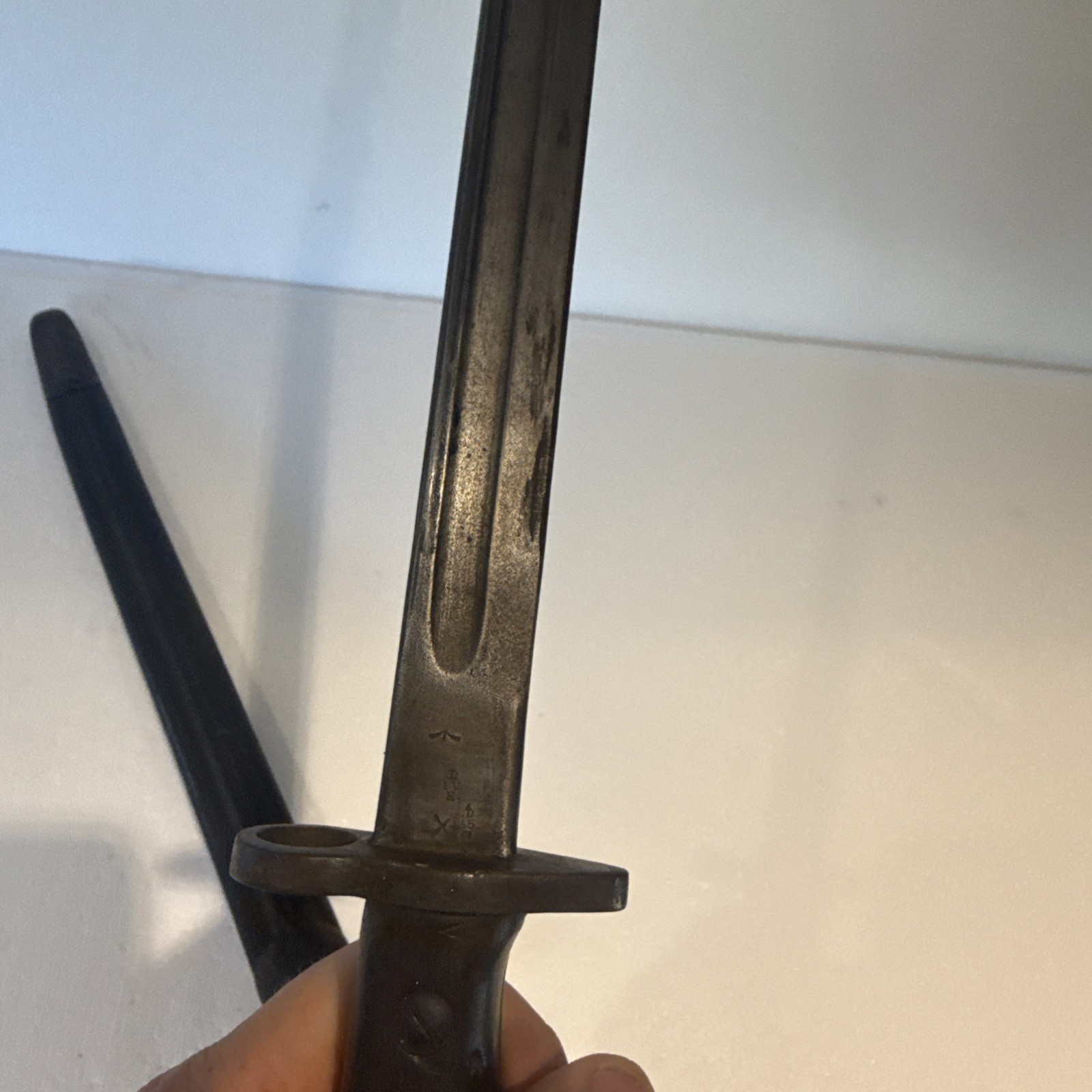 #13-8 WWI P1907 BRITISH SANDERSON ENFIELD RIFLE BAYONET 1917 SCABBARD 1907