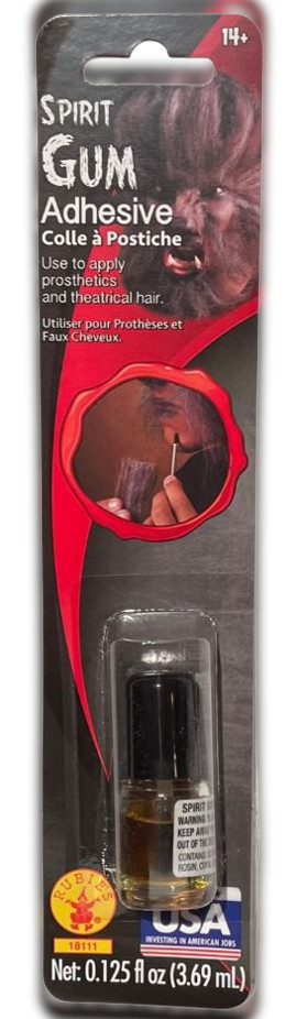 SPIRIT GUM ADHESIVE Theater Makeup Small Bottle Brush Stick On Glue Nose Or Hair