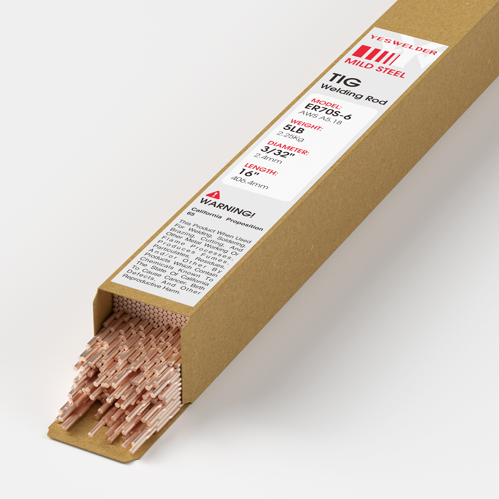 Mild Steel ER70S-6 TIG Welding Filler Rod 1/16" 3/32" 1/8" x 16" 5LBS