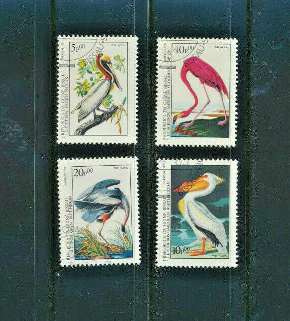 BIRDS Guinea Bissau Scott #C50 - C53 Used (CTO ) 1985 Audubon