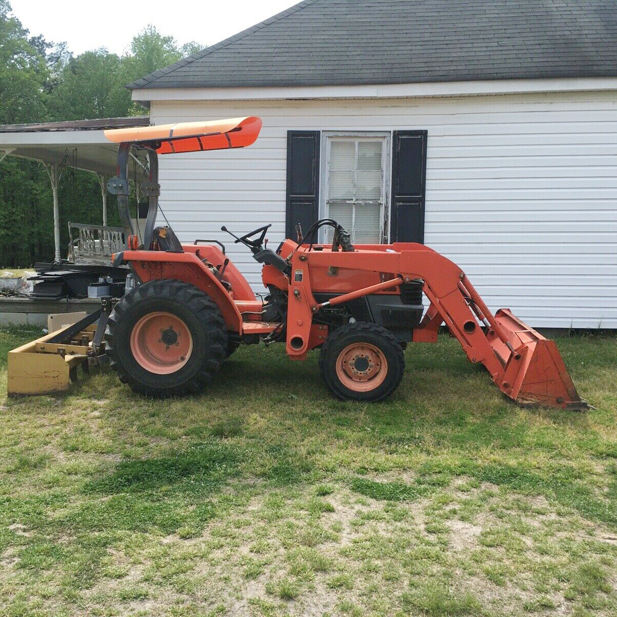 Sun Shield Tuff Top Tractor Canopy for ROPS 48-3/8 x 48-3/8 Orange