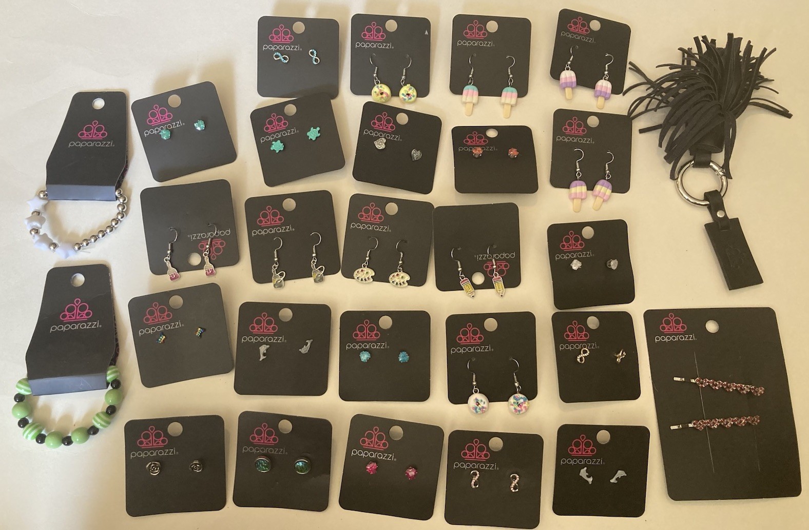 Paparazzi Kids Jewelry Mixed Lot of 27 Plus Keychain New