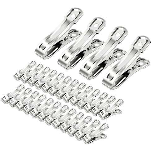 40 PCS Stainless Steel Greenhouse Clamps, Strong Grip Metal Clips for Garden -