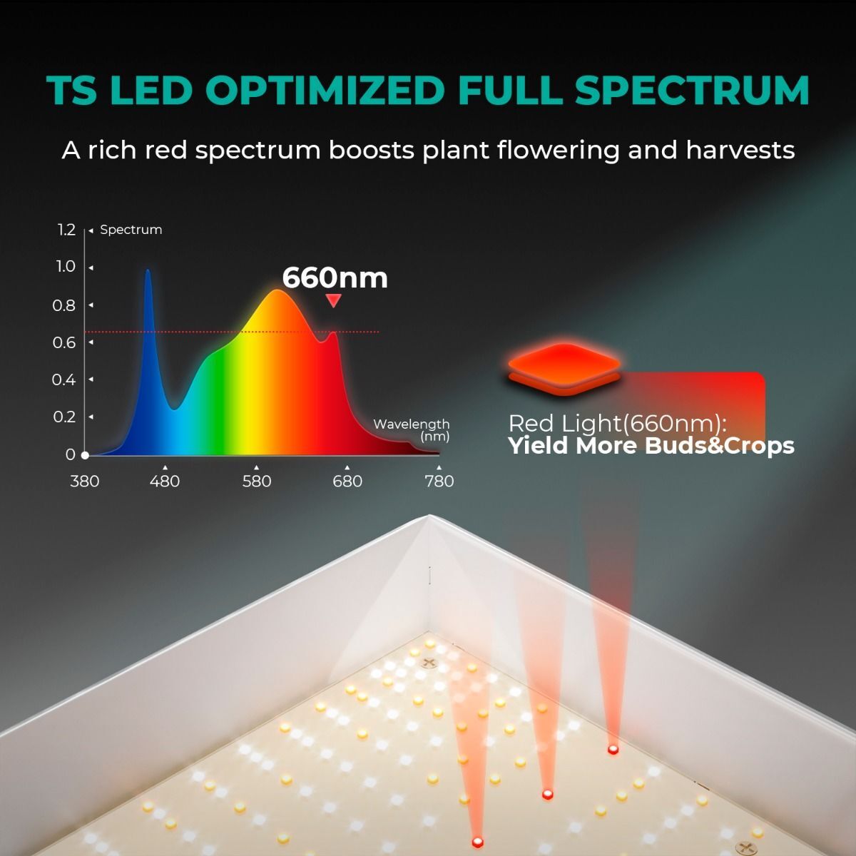 MARS HYDRO TSL 2000 Led Grow Light Full Spectrum for Indoor Plants All Stage IR