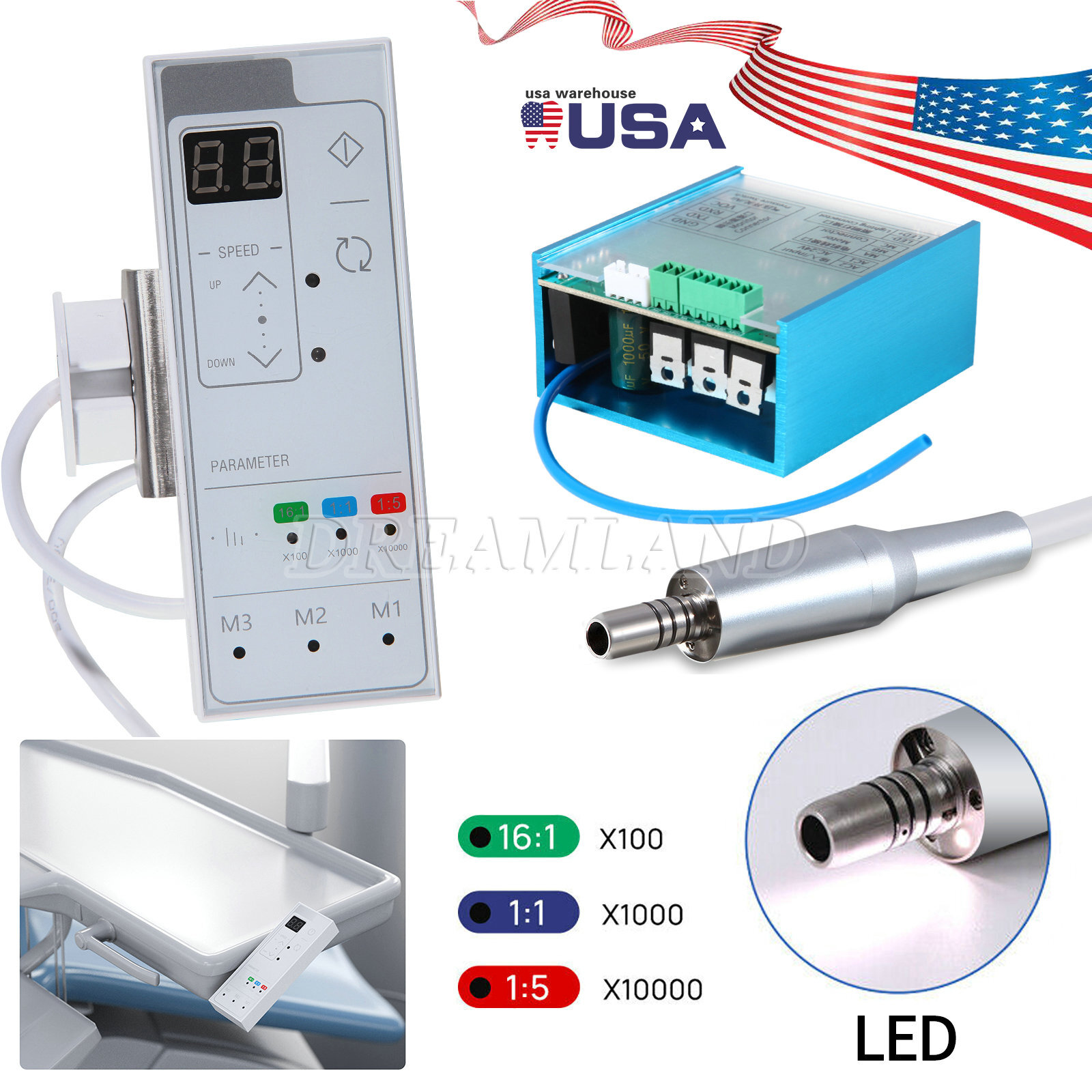 Dental LED Built-in Brushless Electric Micro Motor Touch Button