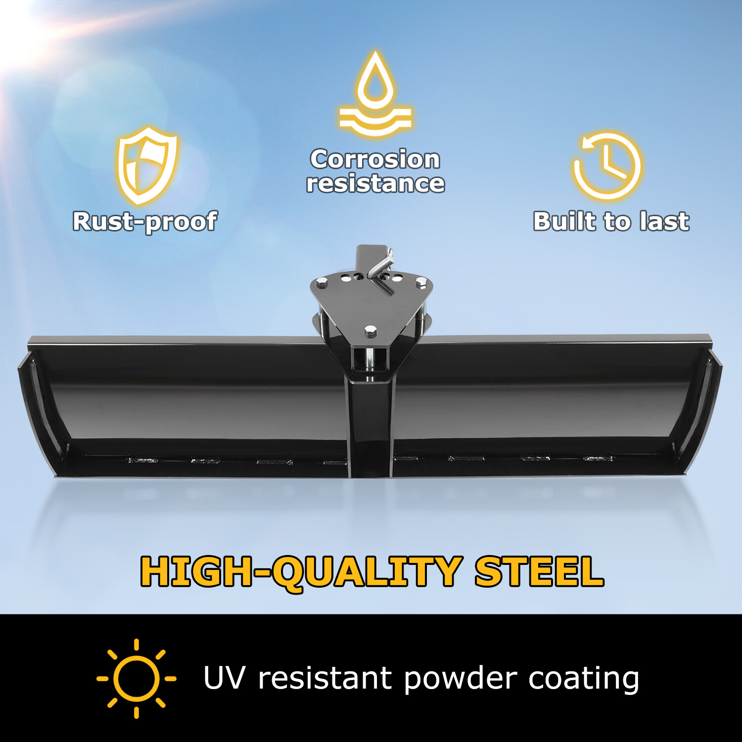 48" Scrape Blade 2" Receiver For ATV UTV Adjustable 0 7.5 or 15 Degrees Scraper