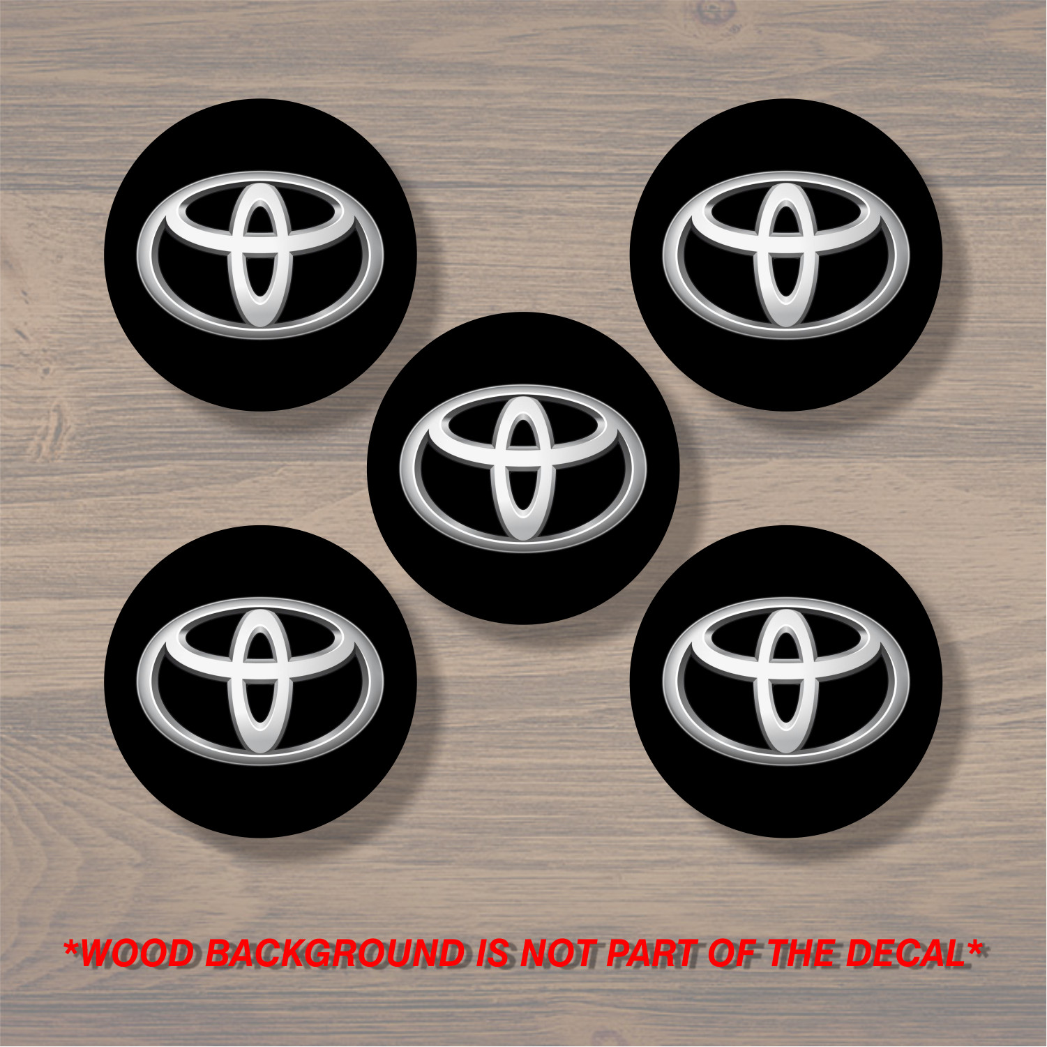 Toyota Wheel Center Cap Overlay x5, Decal Vinyl Sticker