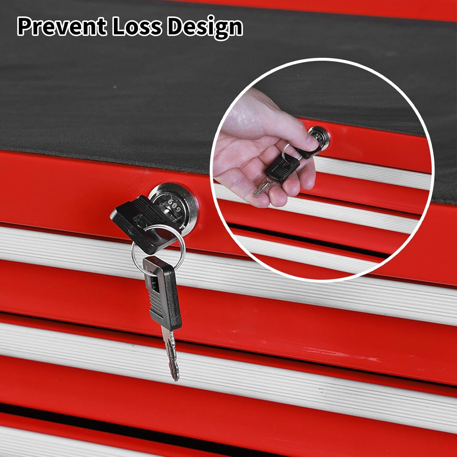 Rolling Tool Chest 7 Drawers, Portable Tool Storage Cabinet with Wheels, Red