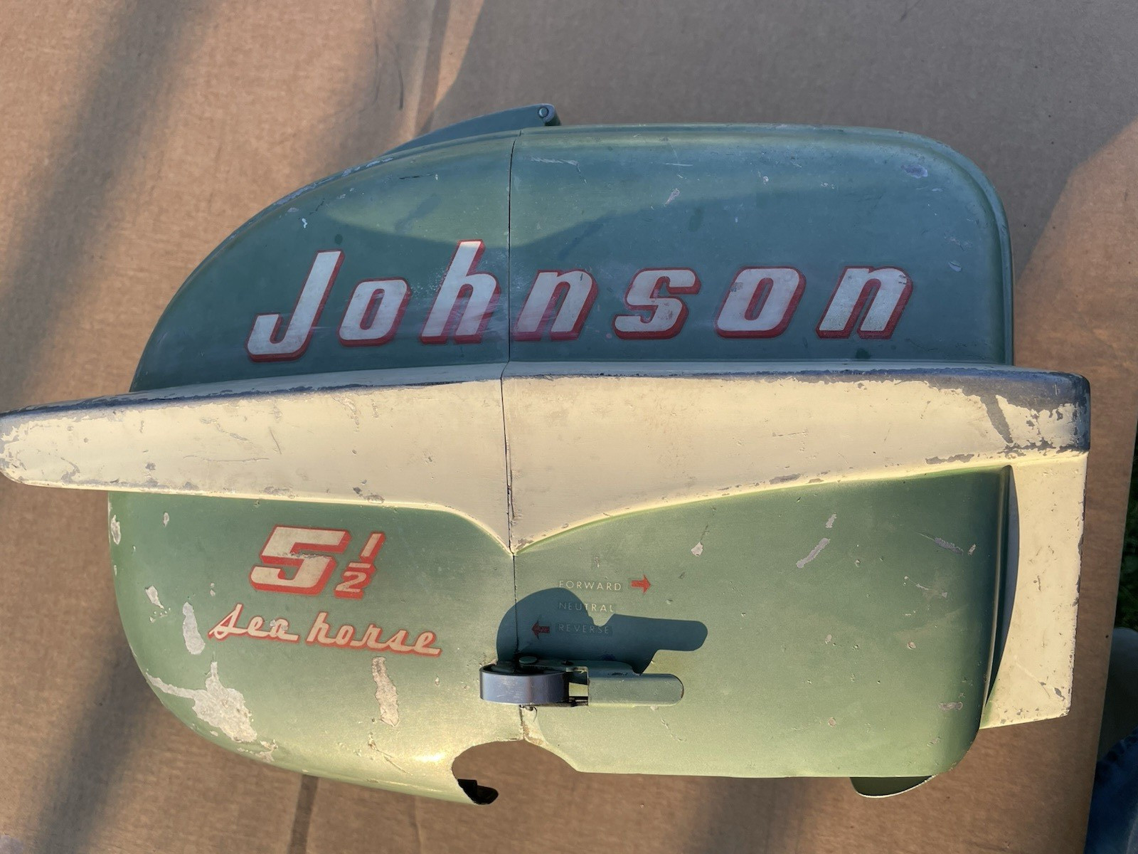 OMC Johnson 1955 5 1/2 HP CD12 Motor Hood Cowling