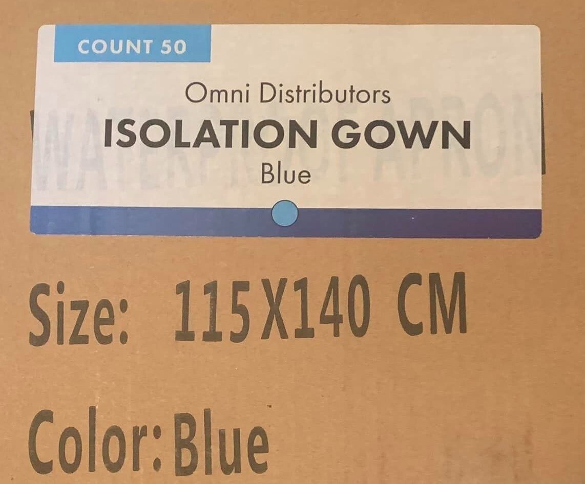 X Large AMMI Level 3 Isolation Gown 100% Polyester PU Laminate Blue | Pack of 10