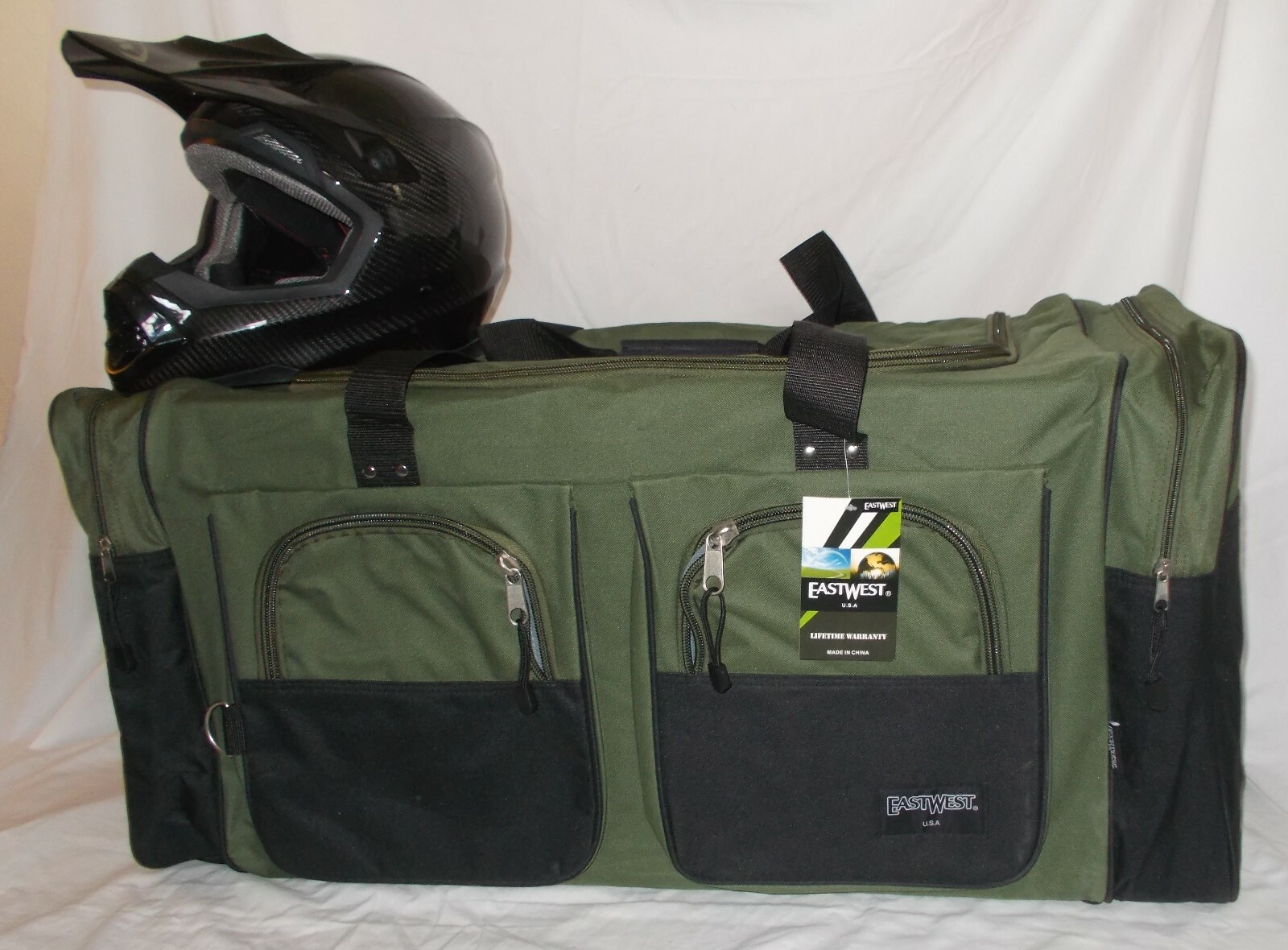 XL Motorcycle atv gear bag motocross dirt bike snowmobile army green