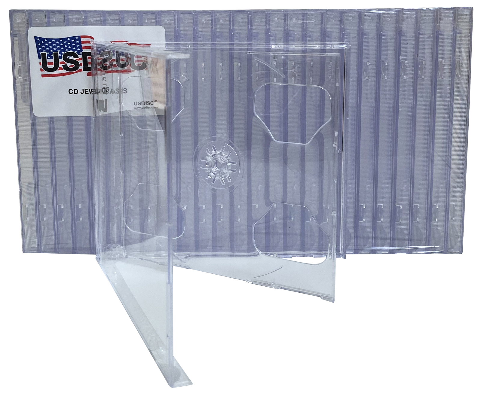 USDISC CD Jewel Cases Standard 10.4mm Smart Tray, Double 2 Disc (Clear) Lot