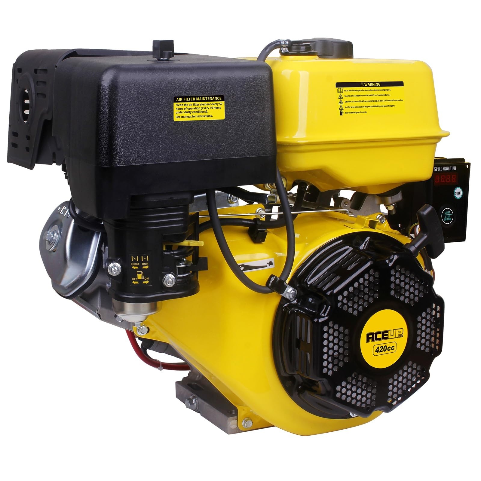 Aceup Energy 15HP 420cc Gas Engine Horizontal Shaft ,Electric Start Gas Motor