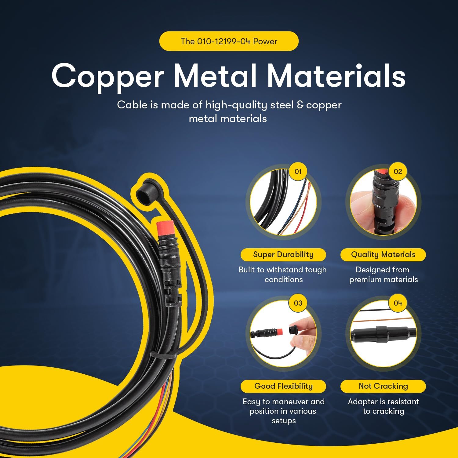 010-12199-04 Power/Data Cable 4-Pin For Garmin Striker VIVID 4cv 5cv 7cv 7sv 9sv