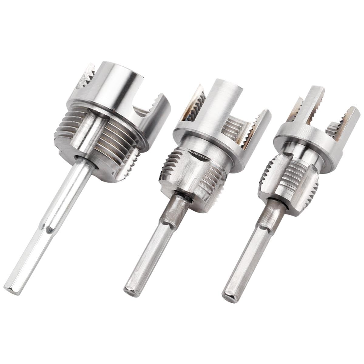 3Pcs PVC Pipe Threader Kit 1/2" 3/4" 1" NPT, Integrated Internal & External Pipe