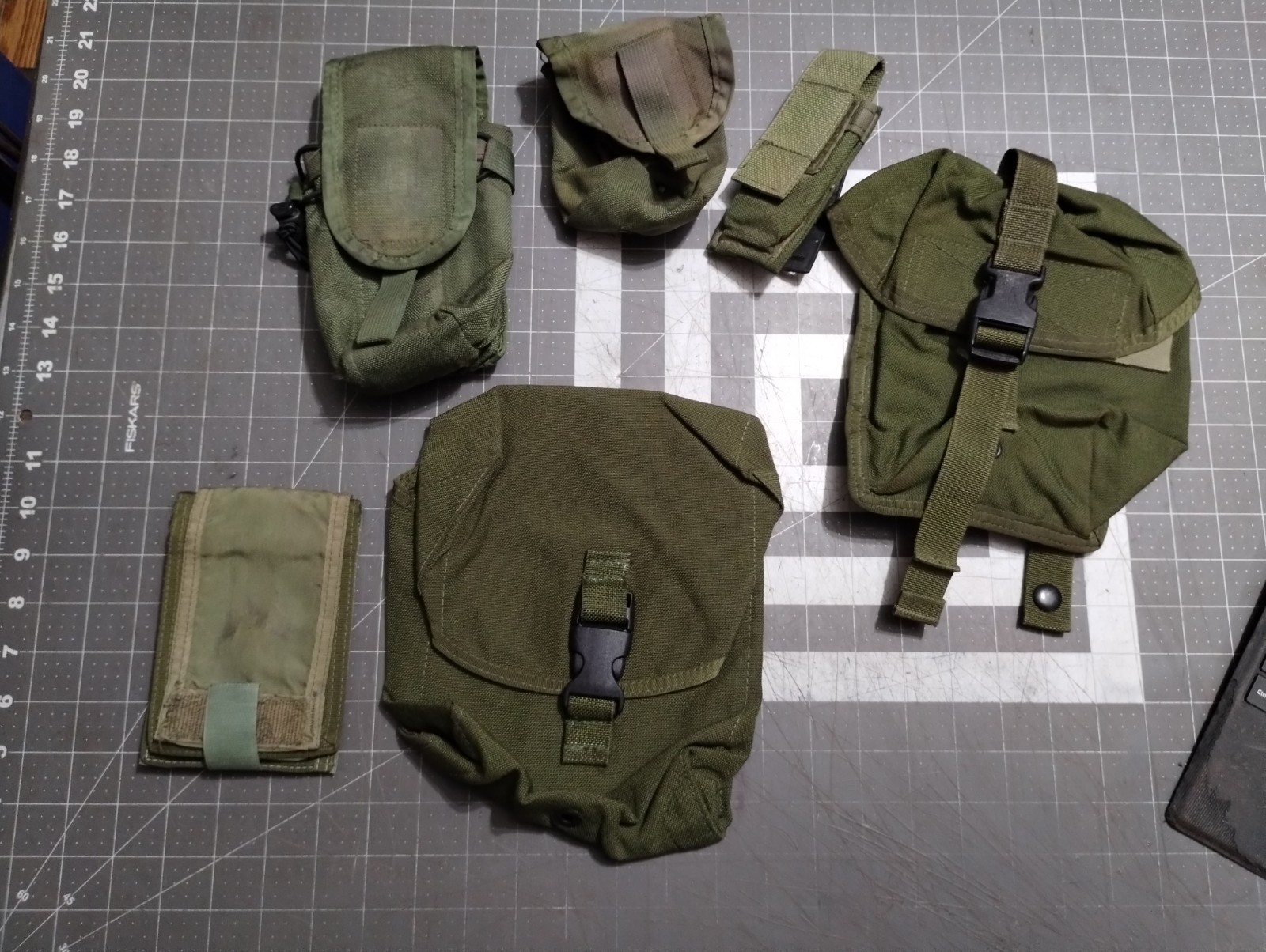OD Green Used Pouch Lot, Tactical Tailor, Spec Ops, QM, Rigger Made?