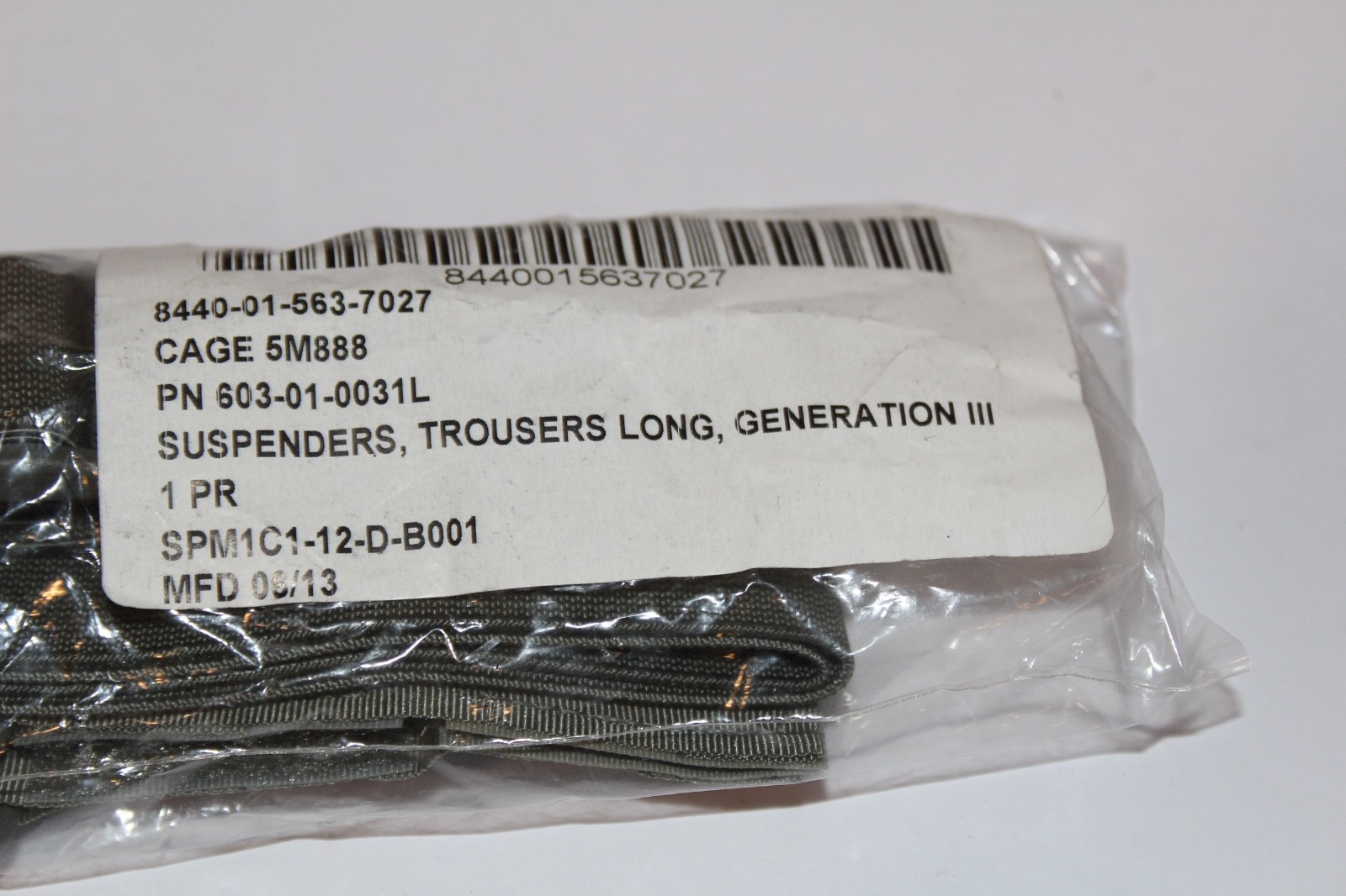 USGI Trouser Suspenders SoftShell Jacket Cold Weather Gen III SUSPENDERS Foliage