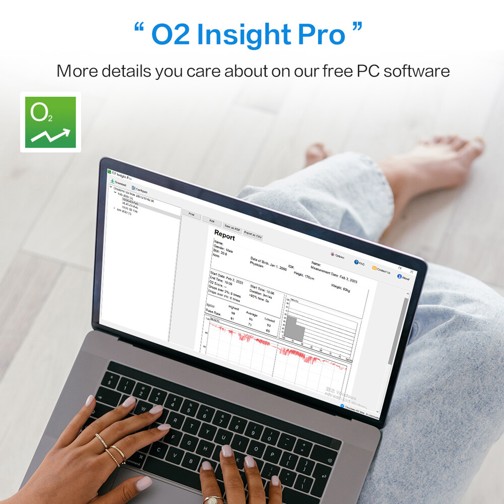 Wellue SleepU Oximeter Continuous Tracking Heart Rate Blood Oxygen Saturation