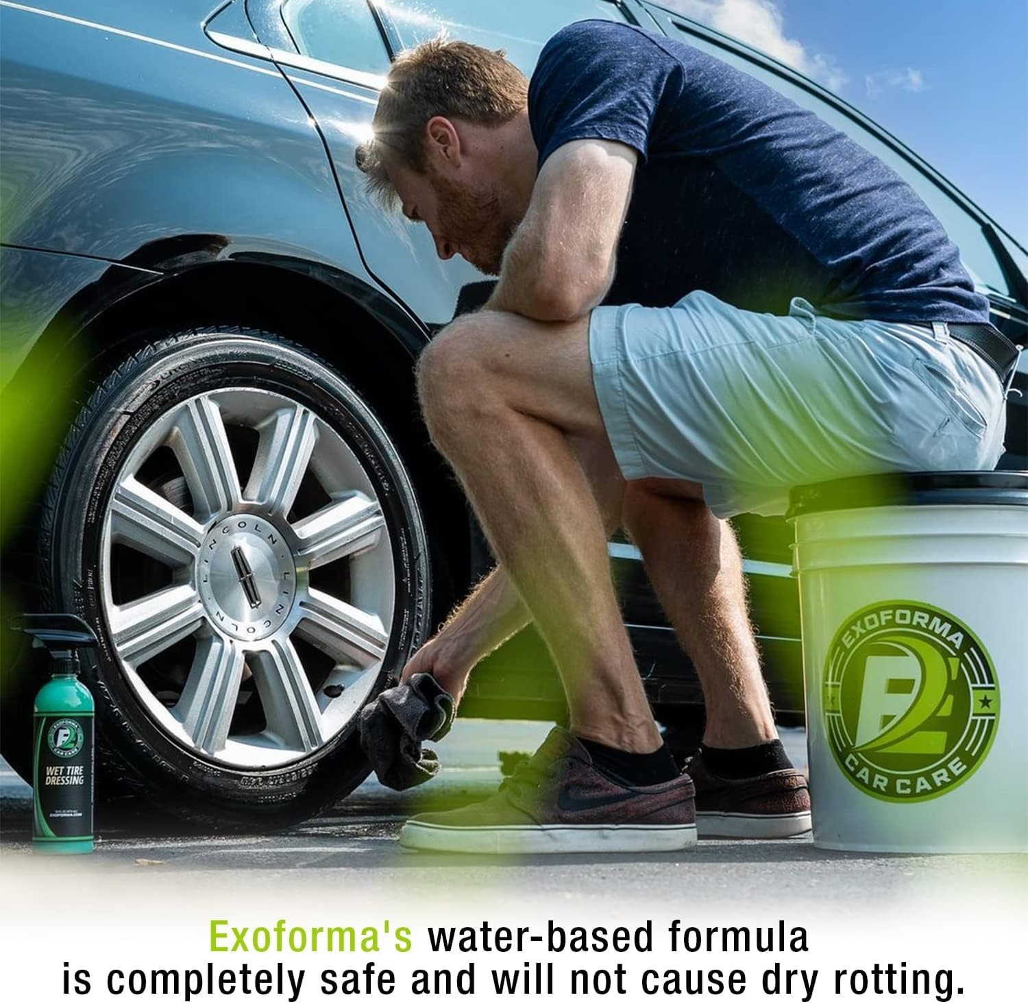 ExoForma Wet Tire Dressing Spray - Extremely High Shine Tire Dressing for That W