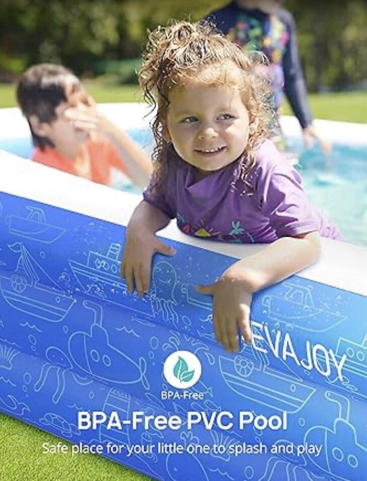 Inflatable Pool EVAJOY 118'' x 72'' x 20'' Above Ground Kiddie Pool Inflatable