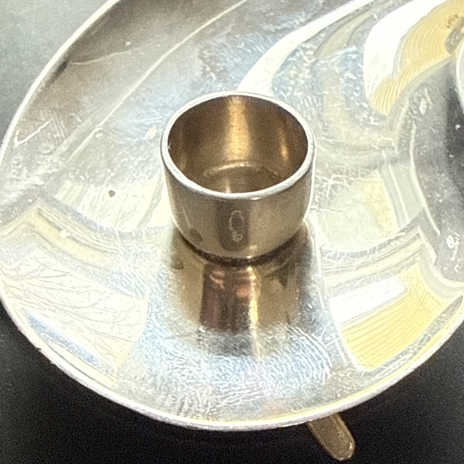 Mid Century Modern Sterling Silver Denmark Hugo Grun Candlestick Holders Pair