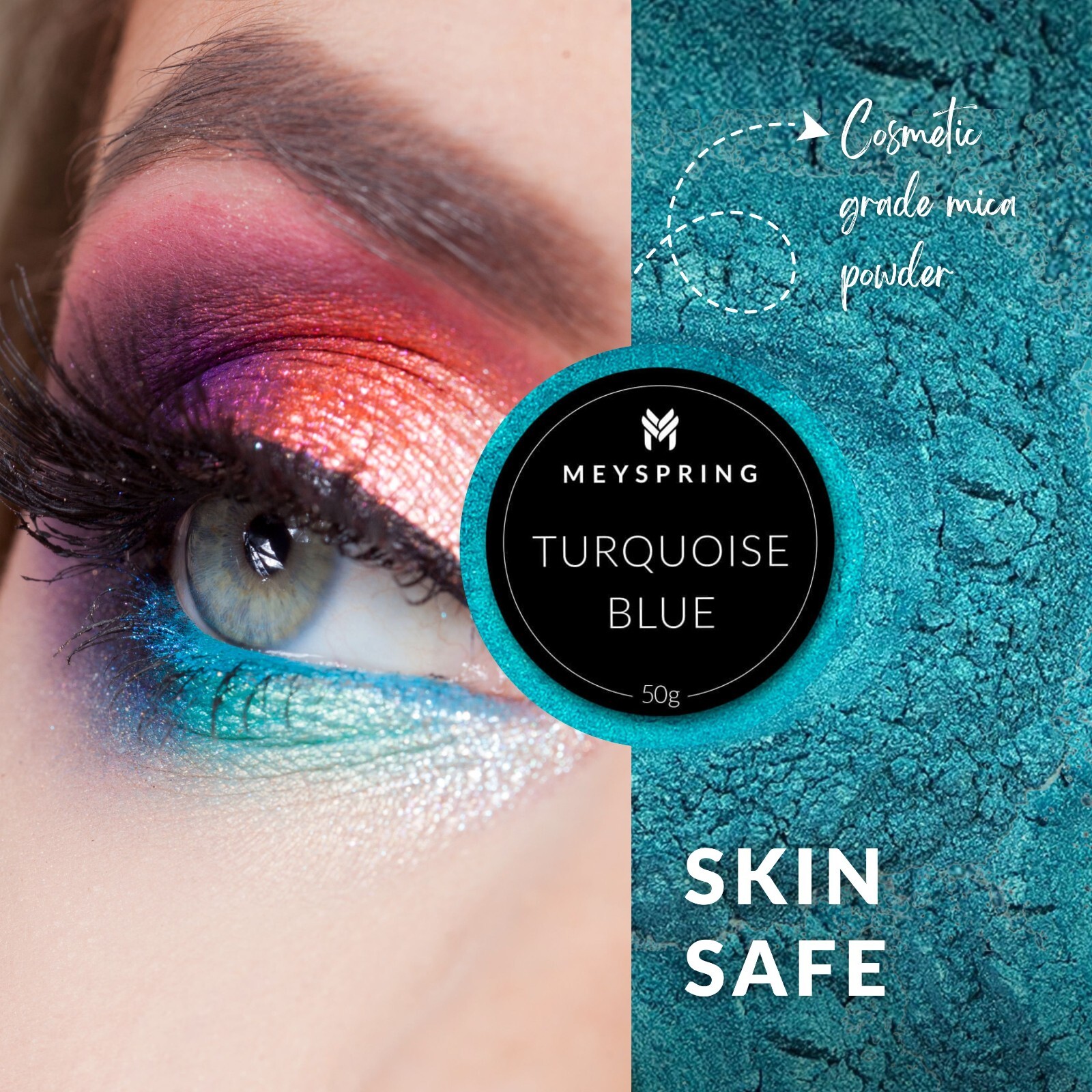 MEYSPRING Turquoise Blue Mica Powder for Epoxy - Resin Color Pigment