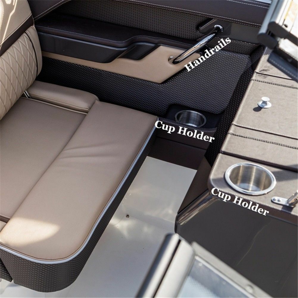 2PCS Stainless Steel Cup Holder White LED Built-in Insert for Marine Boat