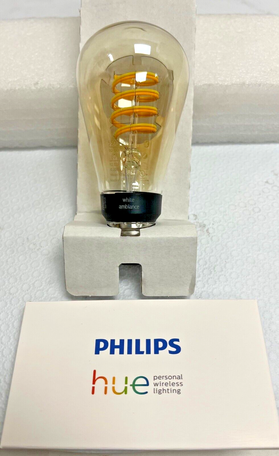 Philips Hue White Ambiance Filament ST19 Bluetooth LED Smart Bulb