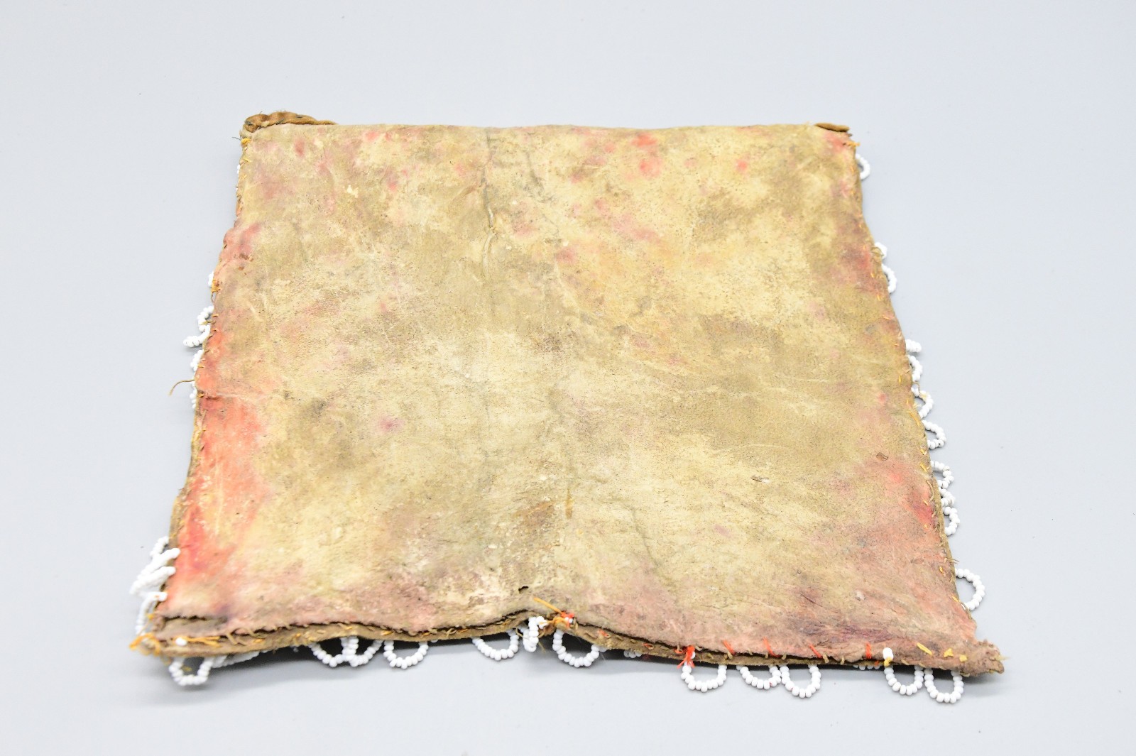 Rare Beaded Crow Beadwork Bag 1870s 8" Long 8.5" Wide