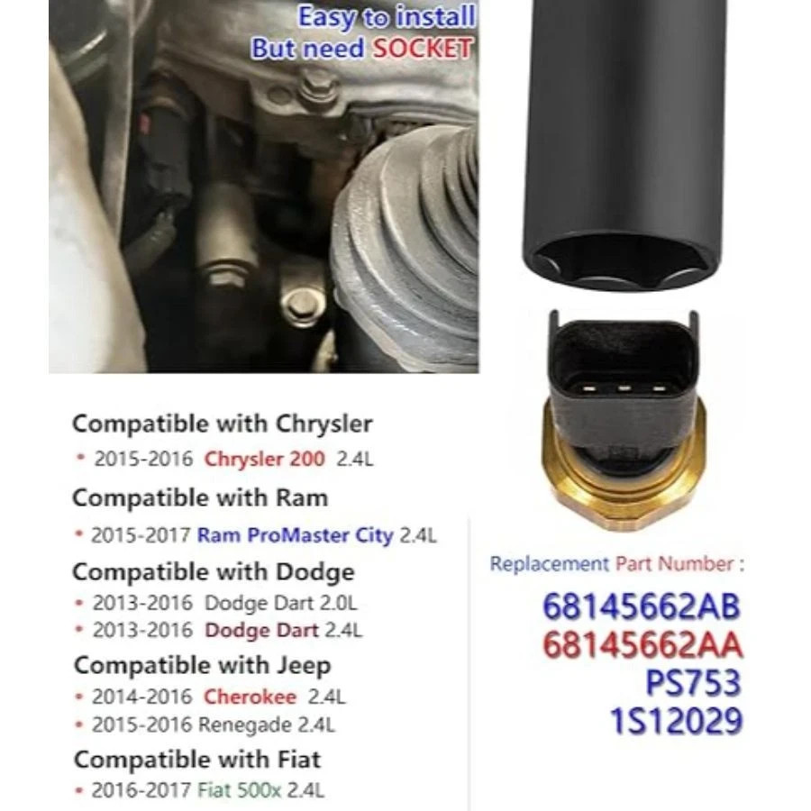 Oil Pressure Sensor, Oil Sending Unit, Engine Oil Pressure 68145662AA Sensor