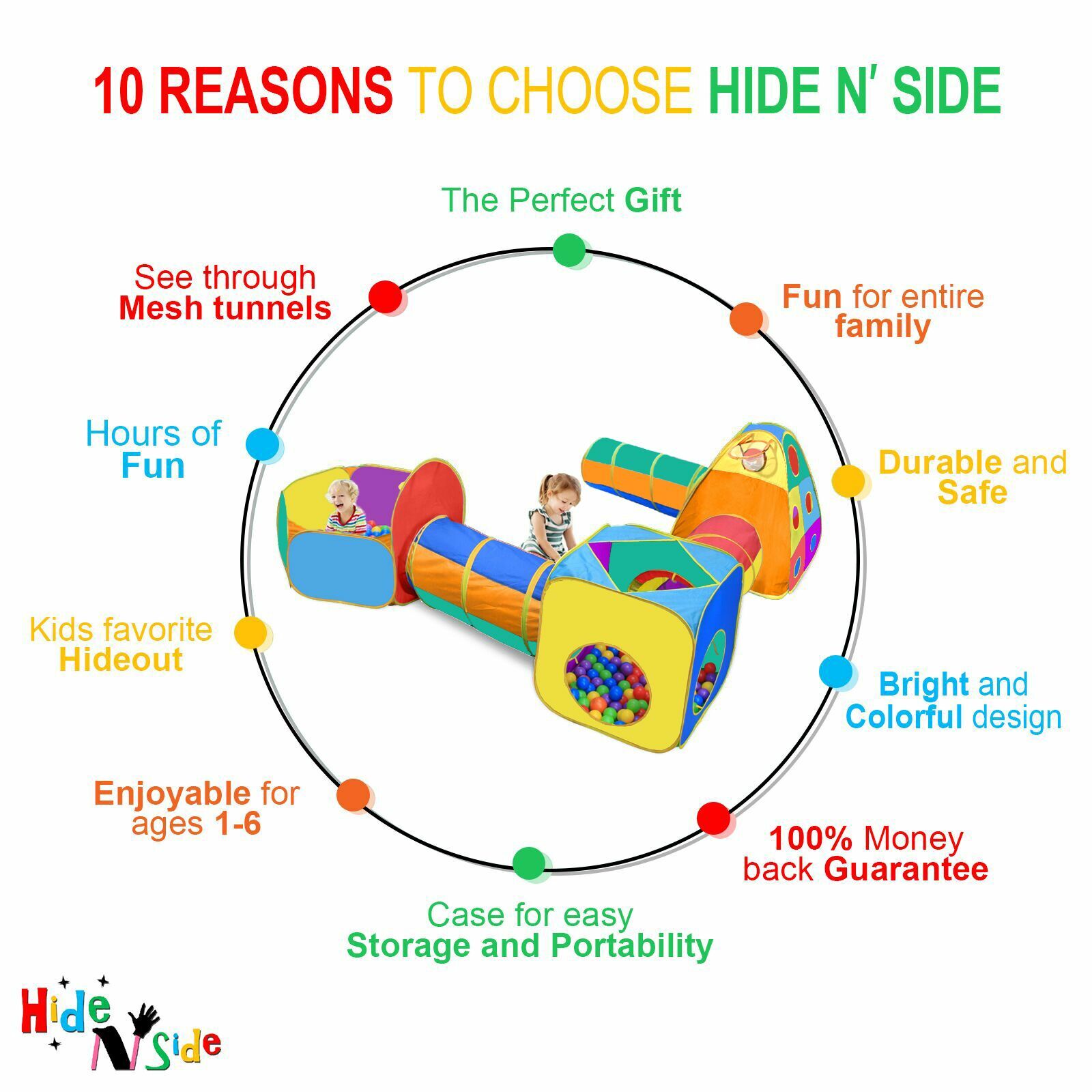 Gift for Toddler Boys & Girls, Ball Pit Play Tent & Tunnels for Kids, Birthday:)